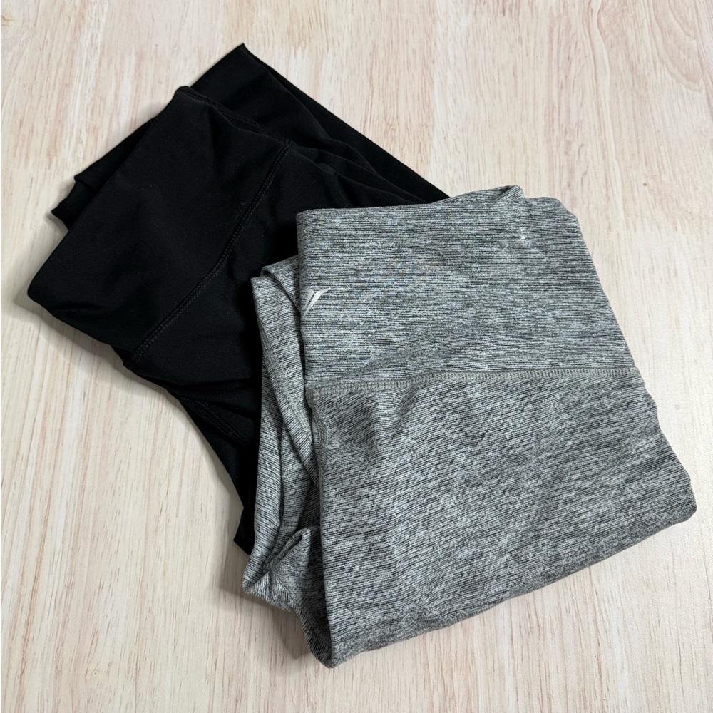 Women’s Black and Gray Leggings - Comfortable Active Bottoms